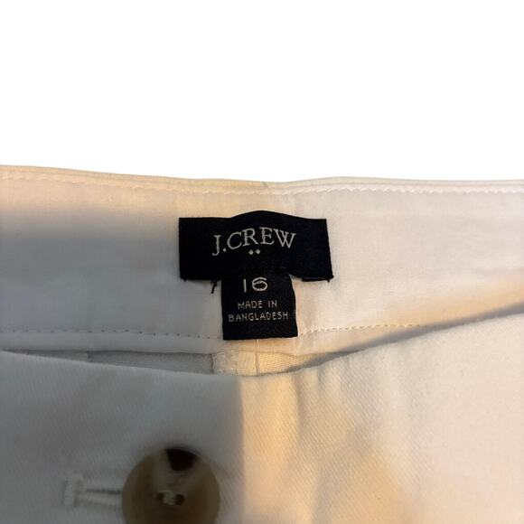 NWT J.Crew White Chino Shorts Size 16 | Mid Rise 7” Inseam Summer Classic - Picture 3 of 5